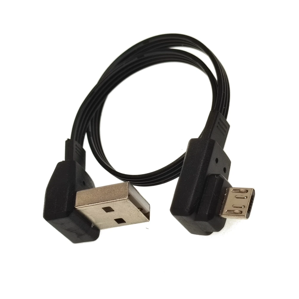 

0.2M Up, Down, Left Right Angled 90° USB Micro USB Plug to USB Male Data Cable 10cm 20cm 30CM 50CM