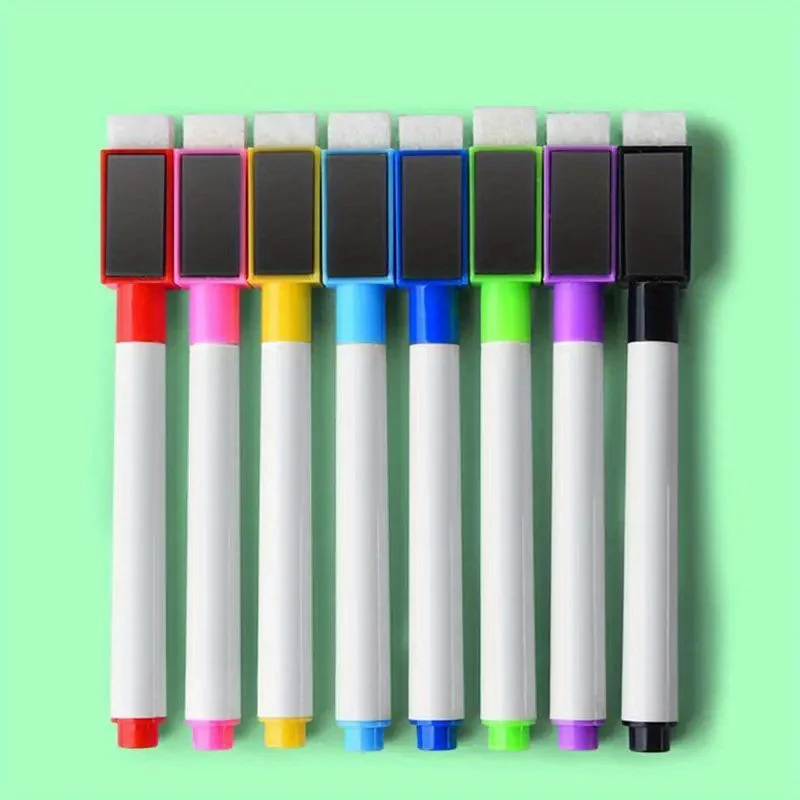 Marker Pen Art Pens 8 Colors Dry Erase Pen Magnetic Markers for Whiteboard Calendar Refrigerator