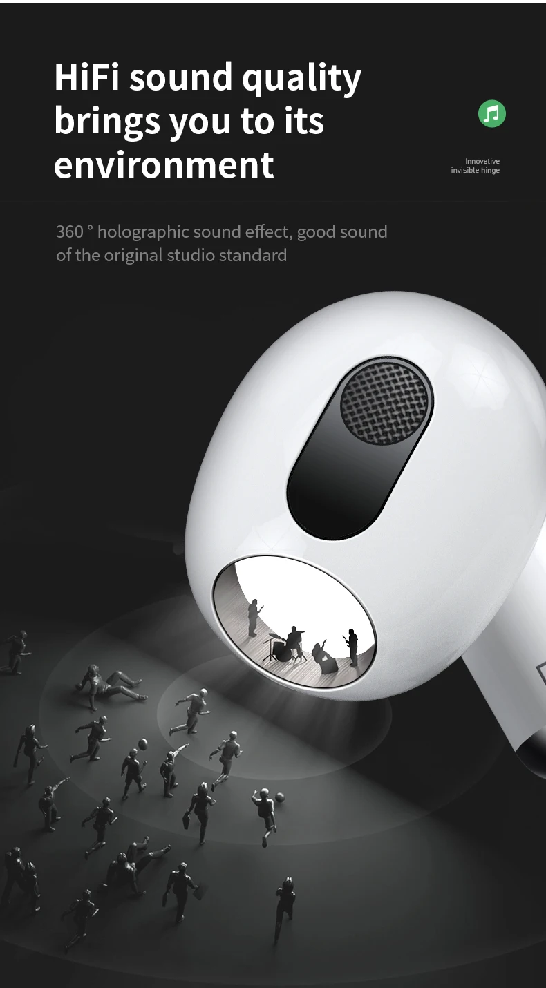 New Pro S Wireless Bluetooth Headset ENC Call Noise Cancellation 5.3 Semi-in-ear