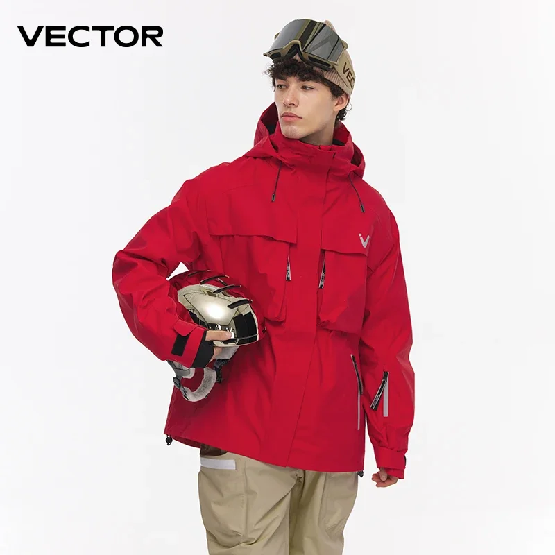 Ski Wear Women Man Hooded Sweater Reflective Trend Wear Thickened Warmth and Waterproof Ski Equipment Suit Waterproof raincoat