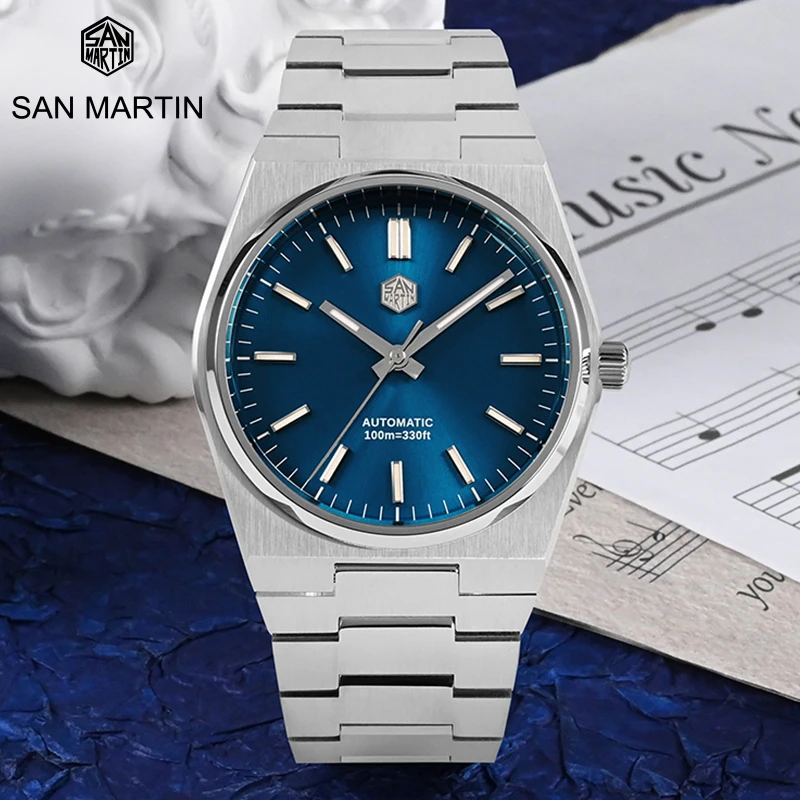 

San Martin Top Luxury Brands Men Watch Miyota 9015 Classic Luxury Dress Automatic Mechanical Watches 100M Waterproof BGW-9 Diver