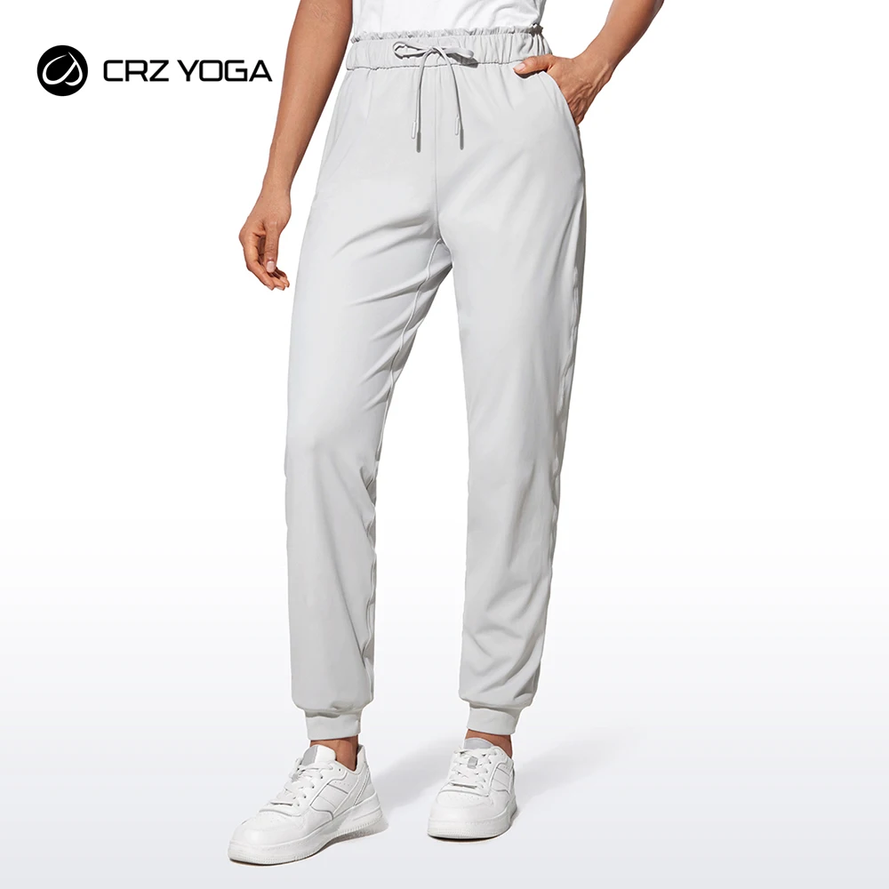 CRZ YOGA 4-Way Stretch High Waisted Joggers for Women Lightweight Casual Dress Work Workout Pants Sweatpants Pockets 