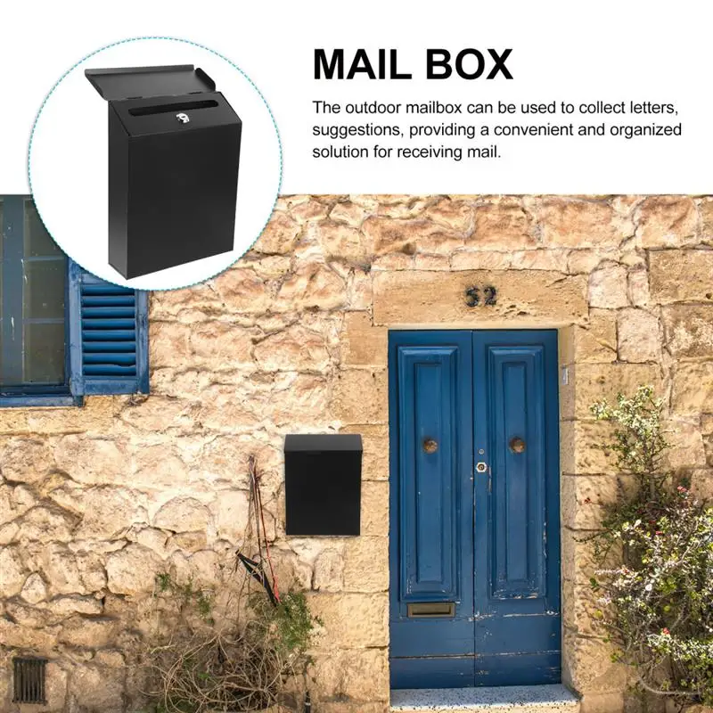 Description Picture 5 of itemMailbox Outdoor Letter Newspaper Box Email Suggestion Box Rural Wind Signal Box Vintage Wall Mounted With Key For Garden Yard
