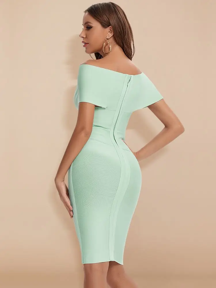 green emerald velvet dress Taraji Bandage Mini Dress