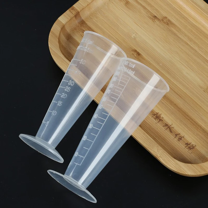 25/50/100ml Plastic Transparent Scale Measuring Cup Pour Spout Without Handle Liquid Container For Kitchen Bar Supplies