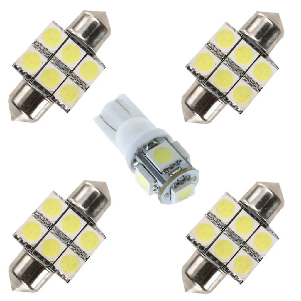 

5PCS Car LED Light Bulb Interior For MITSUBISHI ASX Lioncel Outlander Pajero Lancer EX White LED Lamp Kit