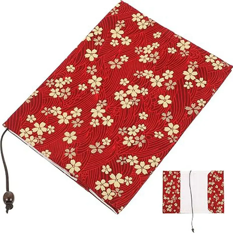 A5 Notebook Handmade Fabric Book Cover for Adjustable & Elastic Closure, Decorative Protective Sleeve for Journal, Textbook - 5