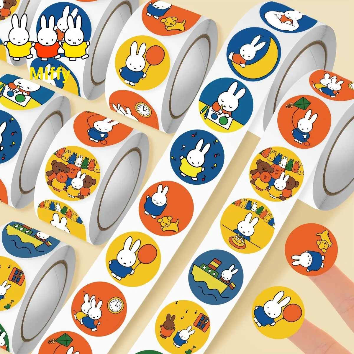 500 Stück Kawaii Miffy Aufkleber Siegel-Sticker Cartoon-Hasen Rollenaufkleber Cartoon Ins-Style Planer-Dekoration Geschenk