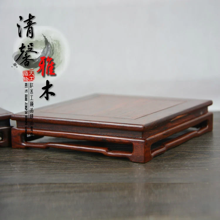 Red wood for rectangular stone vases Min dynasty type kettle seal bonsai furnishing articles of Buddha base