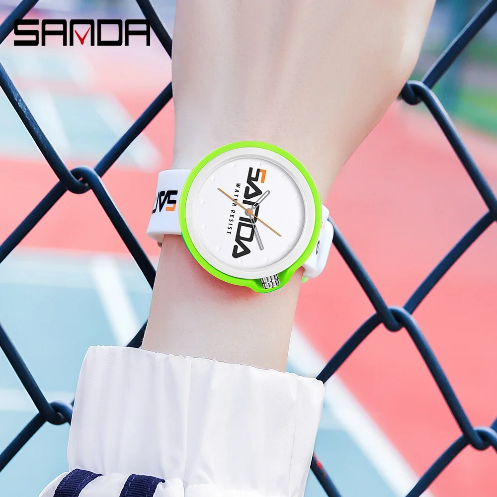 SANDA 2023 New Fashion Trend Womens Watches Watch Sport Style Silicone Strap Waterproof Women Quartz Watch Zegarek Damski 3200