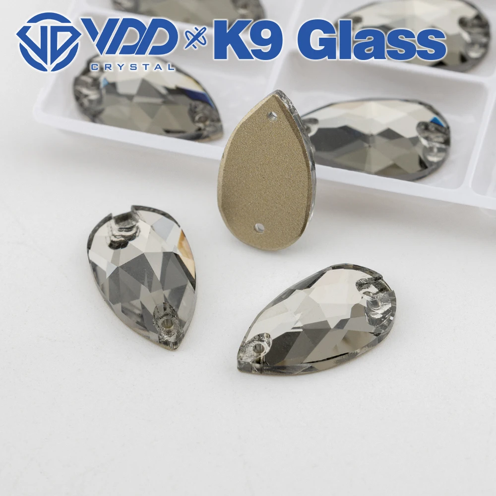 VDD S103 블랙 다이아몬드 챔퍼 최고급 K9 유리 바느질용 라인스톤 크리스탈 바느질 플랫백 스톤 의류 웨딩 드레스용