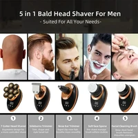 Men 7D Floating Men Electric Shaver Wet Dry Beard Hair Trimmer Electric Razor Rechargeable Bald Head Shaving Machine LCD Display 6