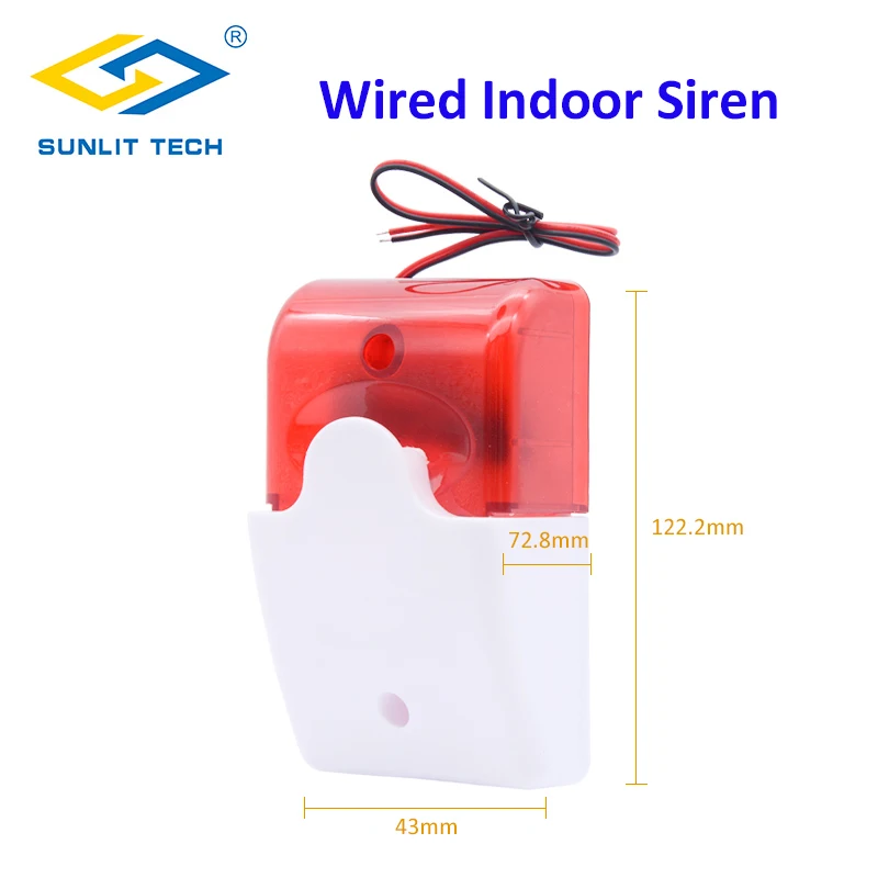 Allarme Sirena Per Interni 12V Cablato Sirena Sirena Sirena 110Db Suono Con Avviso Di Avviso Flash A Luce Rossa Per La Protezione Della Sicurezza Dome