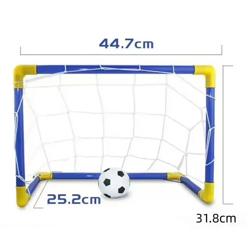 HOMEFISH Indoor mini folding football soccer ball goal post net set pump kids sport outdoor home game toy