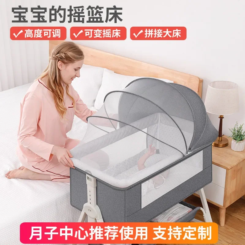 

Newborn Baby Bed Can Be Spliced Into A Large Bed Portable Foldable Baby Bed Multi-functional Removable Bassinet Bed Bb Bed