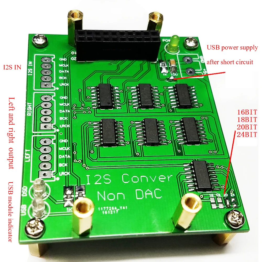 Nvarcher-nos Dac Formato I2s Decodificador Decodificador Shifter Board I2s Conversão de Dados Esquerda Direita para Xmos Usb - Image 6