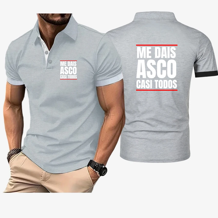 Pure Cotton Mens Short Sleeved Polo Shirt Summer Fashion