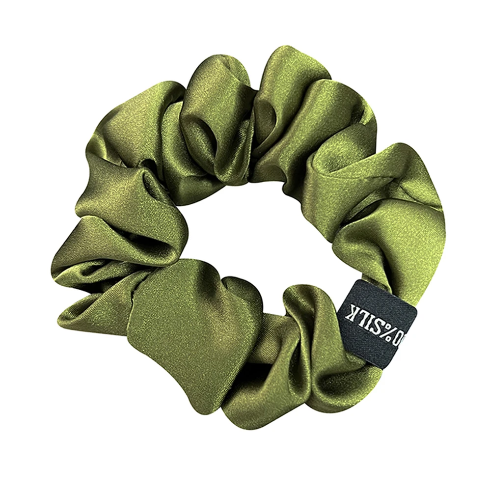 Luxurious Mulberry Silk Large Hair Scrunchies – Pure Color 19 Momme 3.5CM
