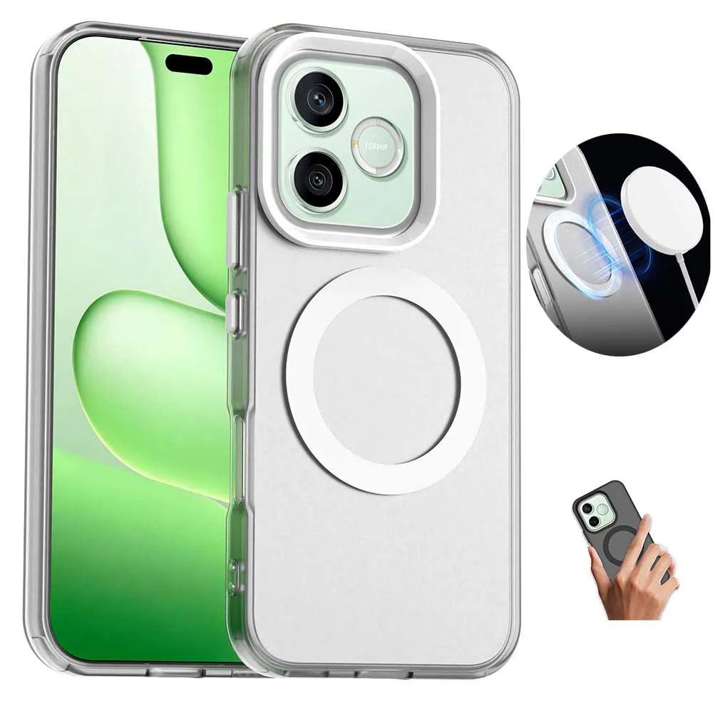 Candy-Colored Transparent Magnetic Wireless Charging Phone Case