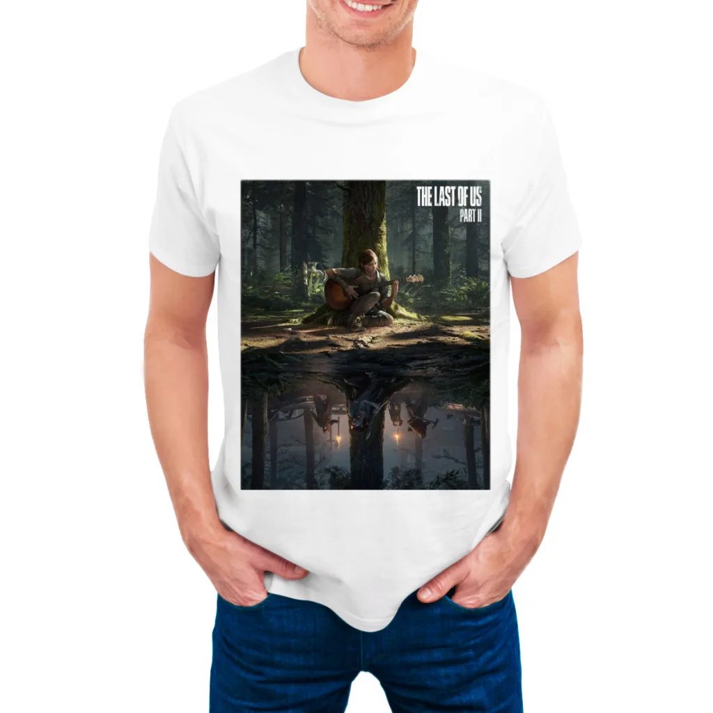 Camiseta The Last Of Us para hombre, camisetas de algodón de verano, camisetas de colores lisos, camisetas de cuello redondo, ropa para hombre