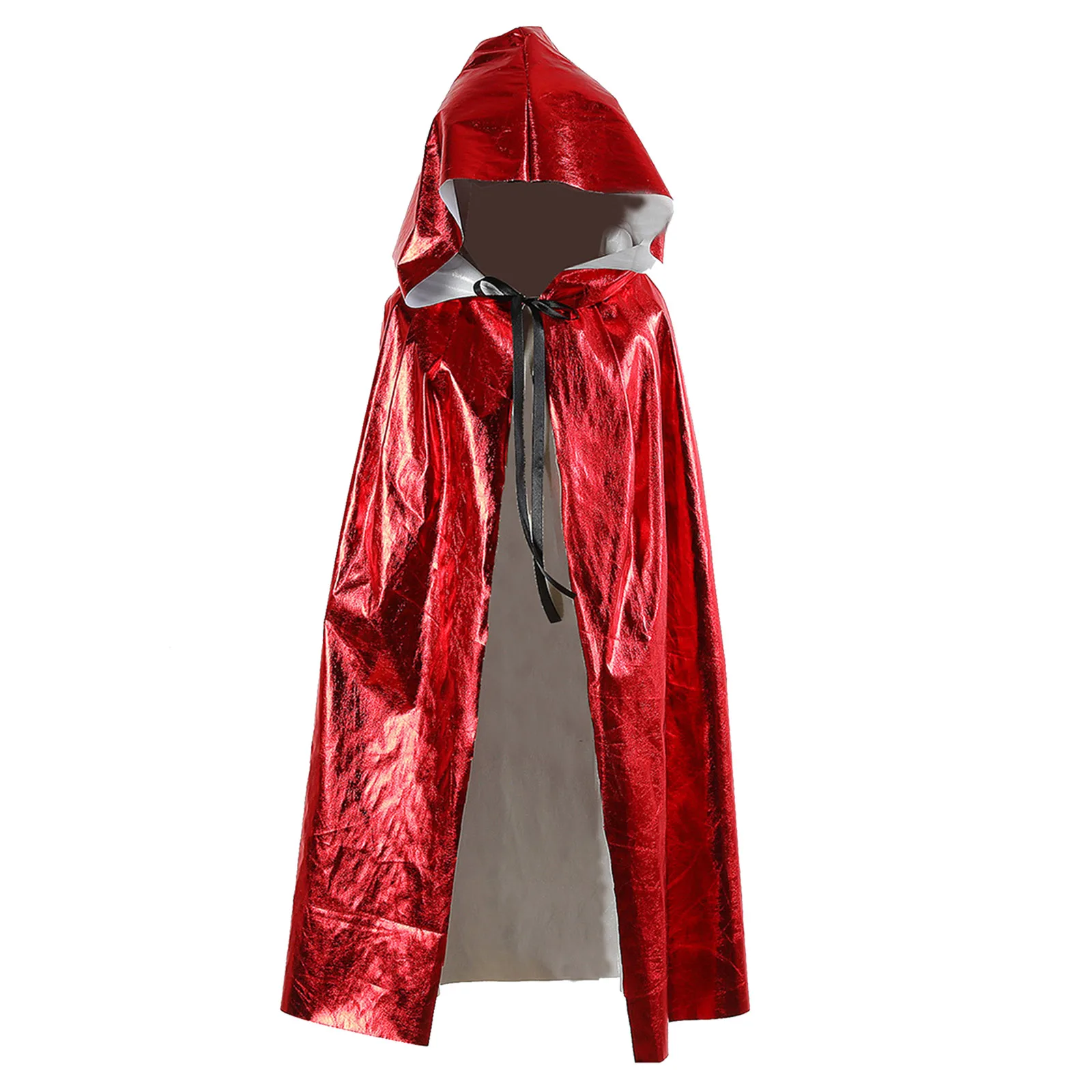 Halloween Witch Vampire Cloak Cape Kids Girls Boys Shiny Metallic Hooded Robe Cape Easter Carnival Rave Party Cosplay Costumes