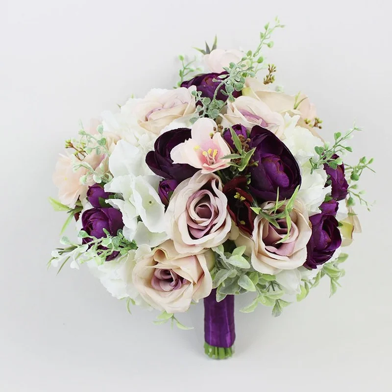 Wedding Fake Flowers Bridal Bouquets Bridesmaid Rose Centerpiece Bride  Hydrangea