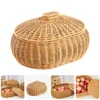 Large Capacity Rattan Woven Basket Bread Basket Kitchen Food Serving Holder Storage Baskets Home Garden Home Storage ganization 6