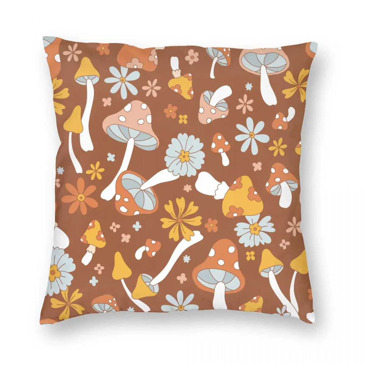 

Цветочные грибы в стиле ретро, наволочка в виде летнего цветка, мягкая искусственная декоративная подушка, чехол для дома 40x40 см