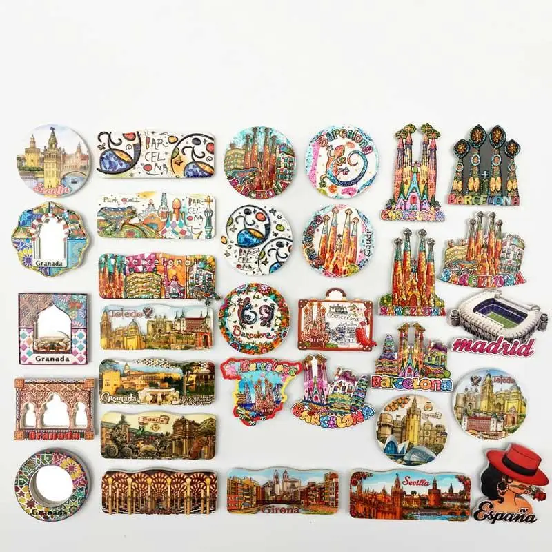 

Spain Refrigerator Magnets 3D Resin Handmade Refrigerator Magnets Creative Souvenirs Home Decoration
