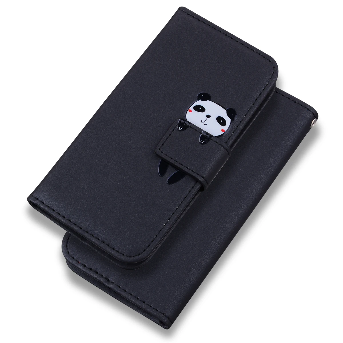 Magnetic Leather Wallet Case with Shockproof Cartoon Design and Flip Cover