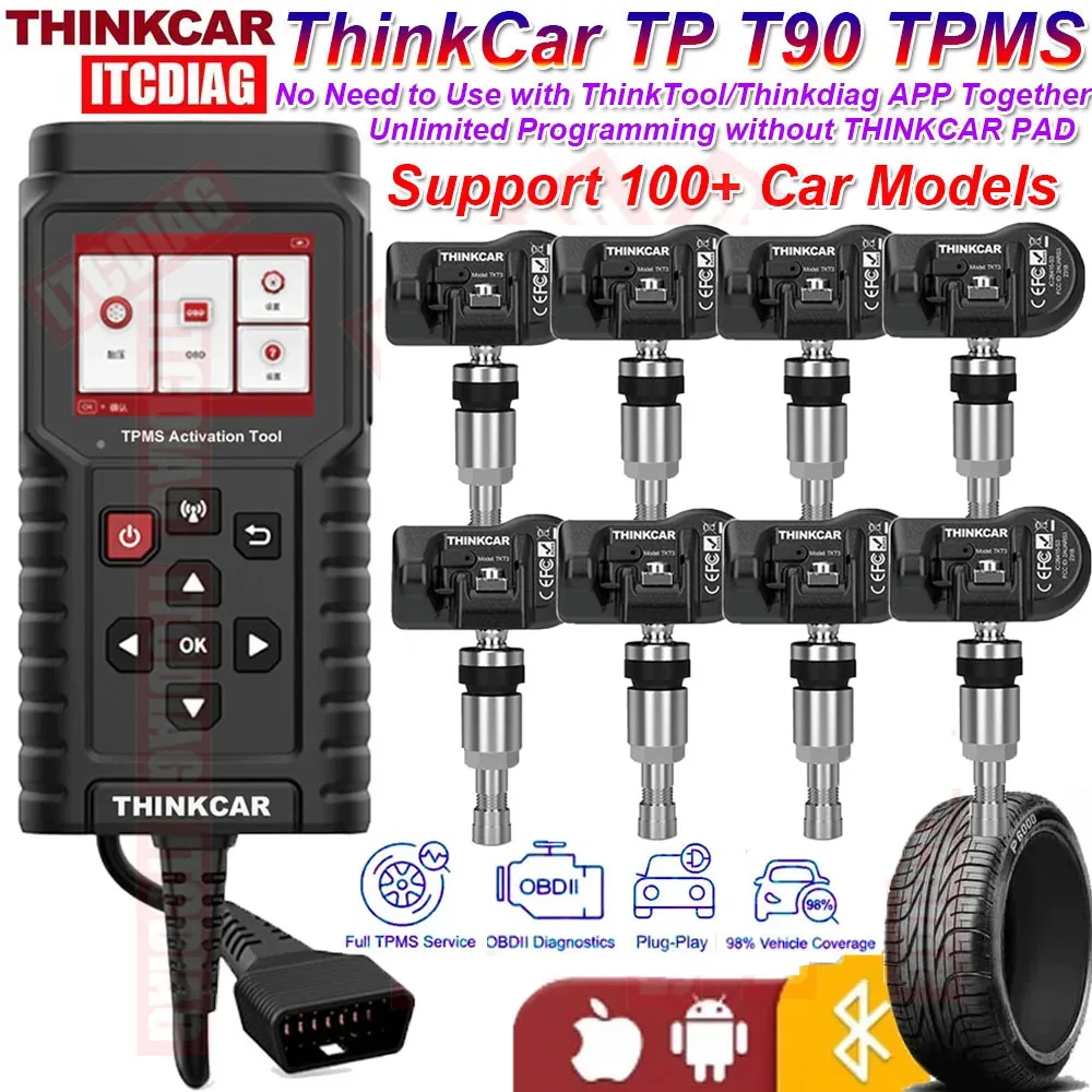 ThinkCar THINKTPMS TP T90 TPMS S2 программатор 315 МГц 433 МГц 2 в 1 инструмент для диагностики давления в шинах автомобиля TPMS датчик сервисный инструмент