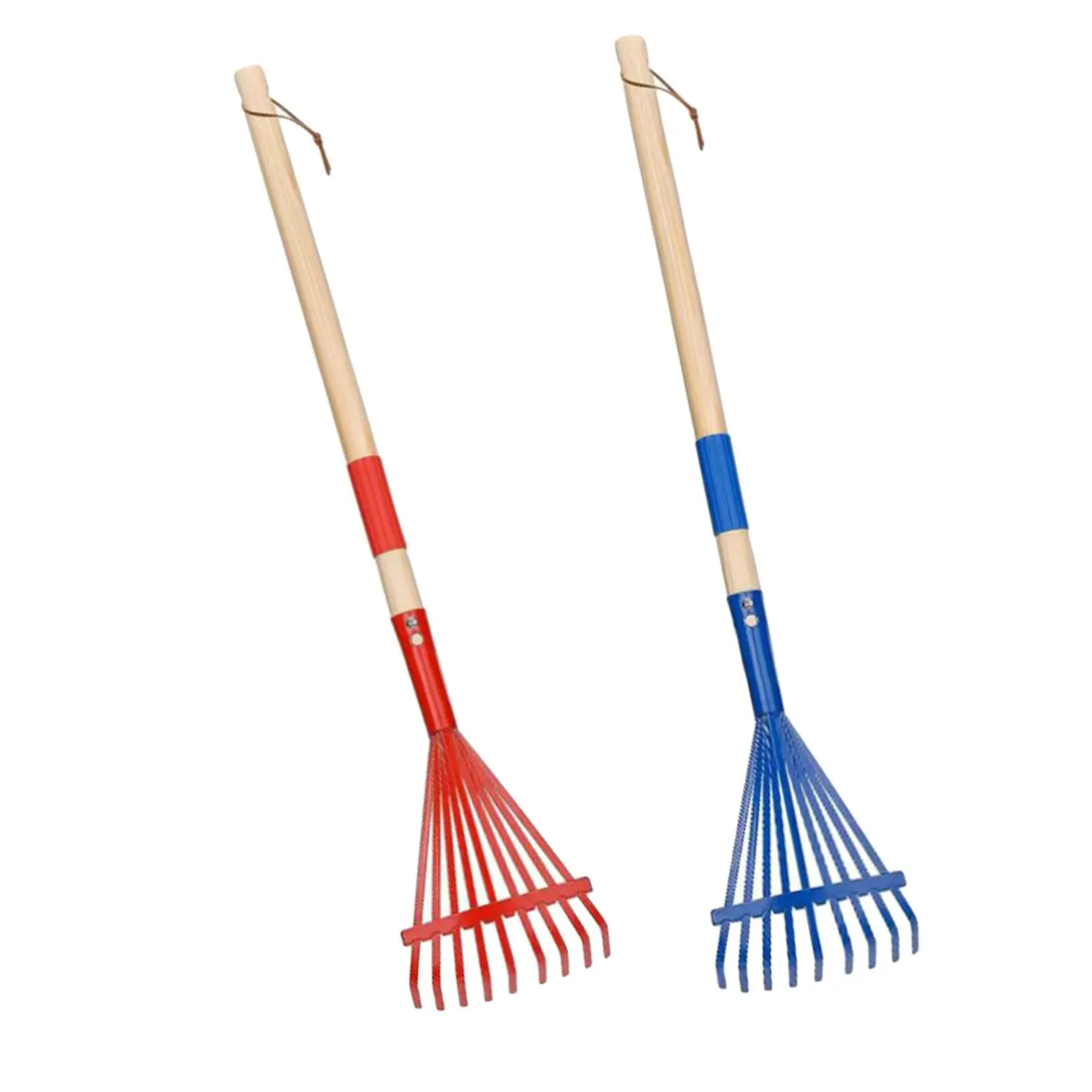 2x Leaf Rake with Long Handle Ergonomic Garden Rake for Lawns Shrub Garden