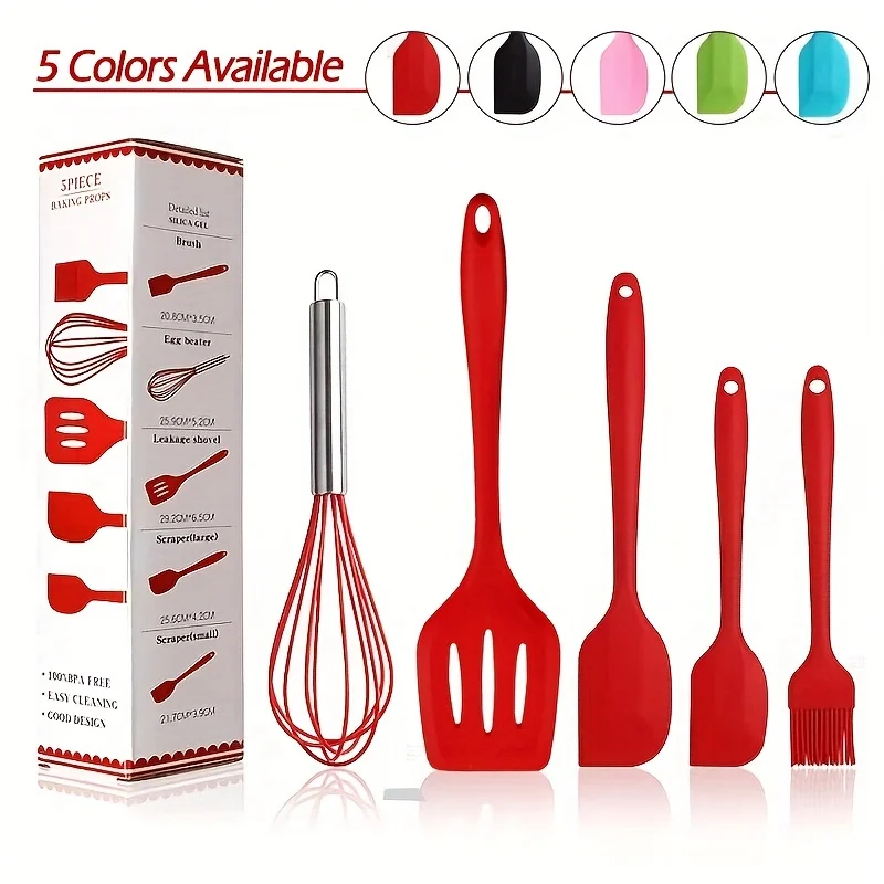 Silicone Kitchenware Cooking Utensils Set Non-stick Cookware Spatula Shovel Egg Beaters Wooden Handle Kitchen Cooking Tool Set
