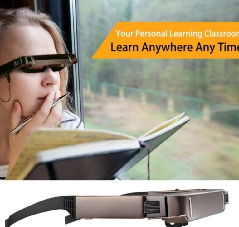 Vision 800 Smart Android WiFi Glasses Wide Screen Portable Video 3D Glasses Private Theater with Bluetooth-compatible Camera