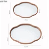 Vintage Glass Bamboo Tea Tray Fruit Dim Sum Tray Cake Tray Crabapple Flower Glass Storage Trays Household Storage Container 5