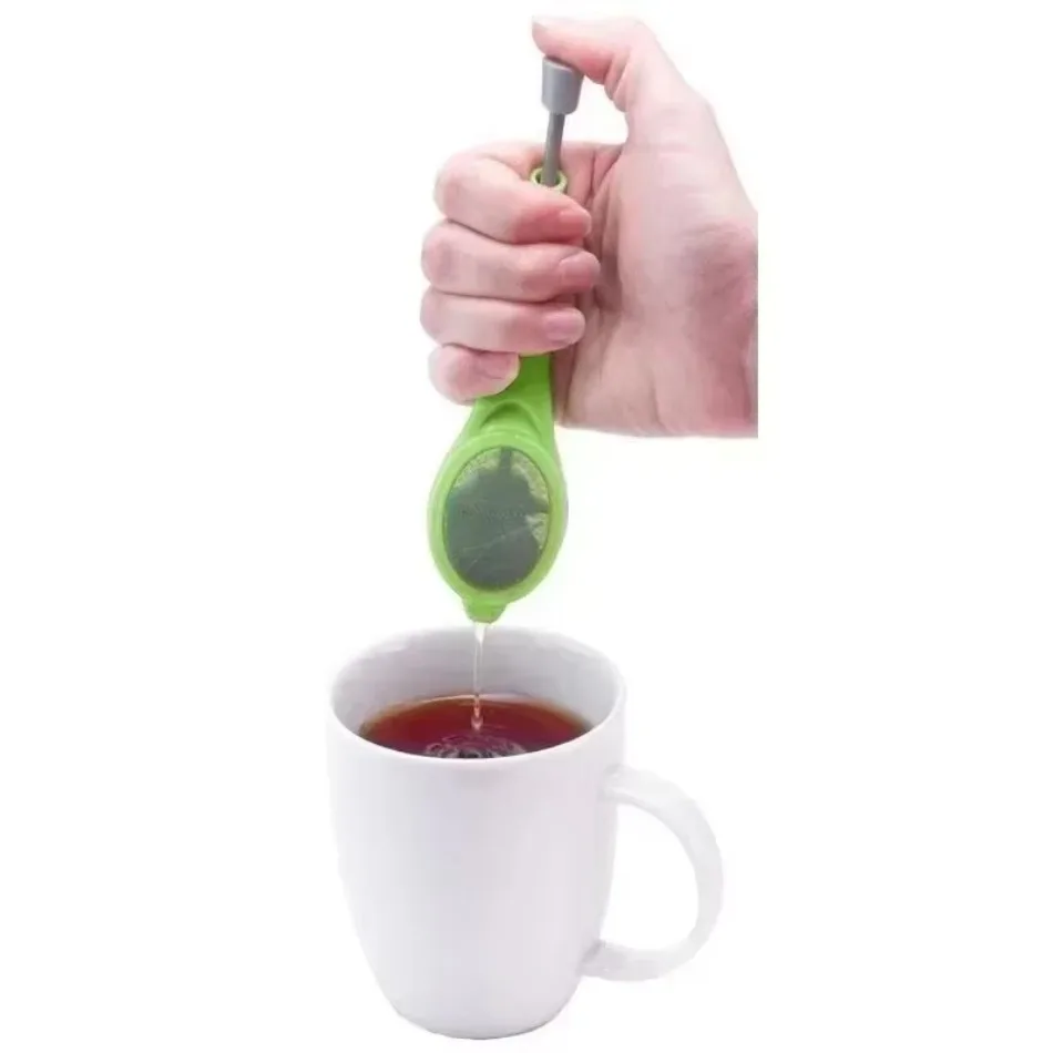 Healthy Tea Infuser Kitchen Built-in Plunger Tea Gadget Reusable Tea Bag Coffee Strainer Measure Swirl Steep Stir&Press Gadget