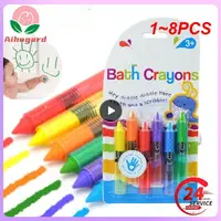 Children's Crayon Suit Non-toxic and Safe Food Color Wax Paintbrush Can Be Wiped   Bath Toys for Kids  Kids Toys 1