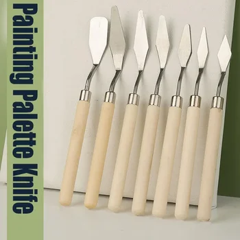 Stainless Steel Oil Painting Knife Art Spatula Artist Drawning Tools Set Kawaii Stationery School Supplies Palette Knife