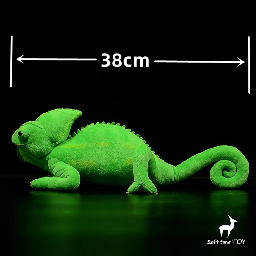 Veiled Chameleon High Fidelity Anime Cute Plushie Coloretto Plush Toys Lifelike Animals Simulation Stuffed Doll Kawai Toy Gifts 2