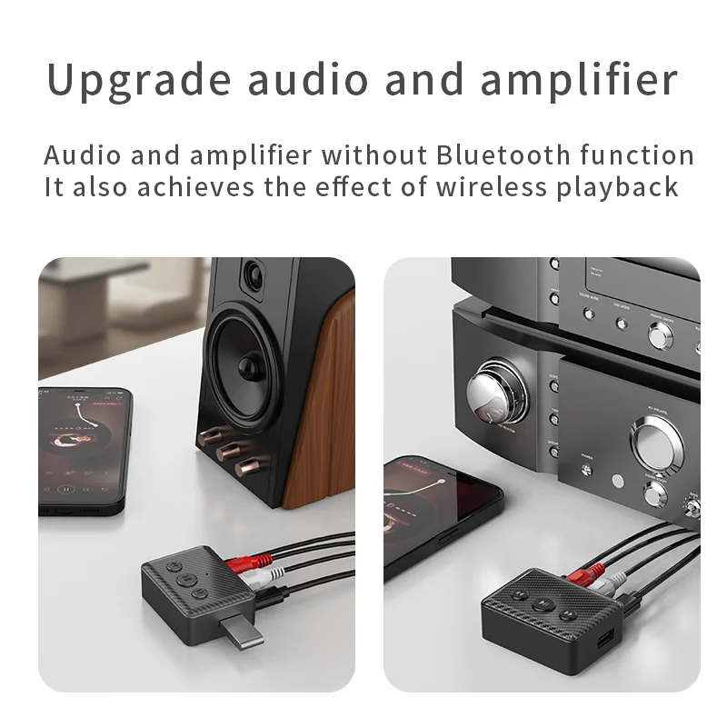 Wireless Bluetooth 5.4 Audio Receiver with Stereo Music Adapter and USB Connectivity