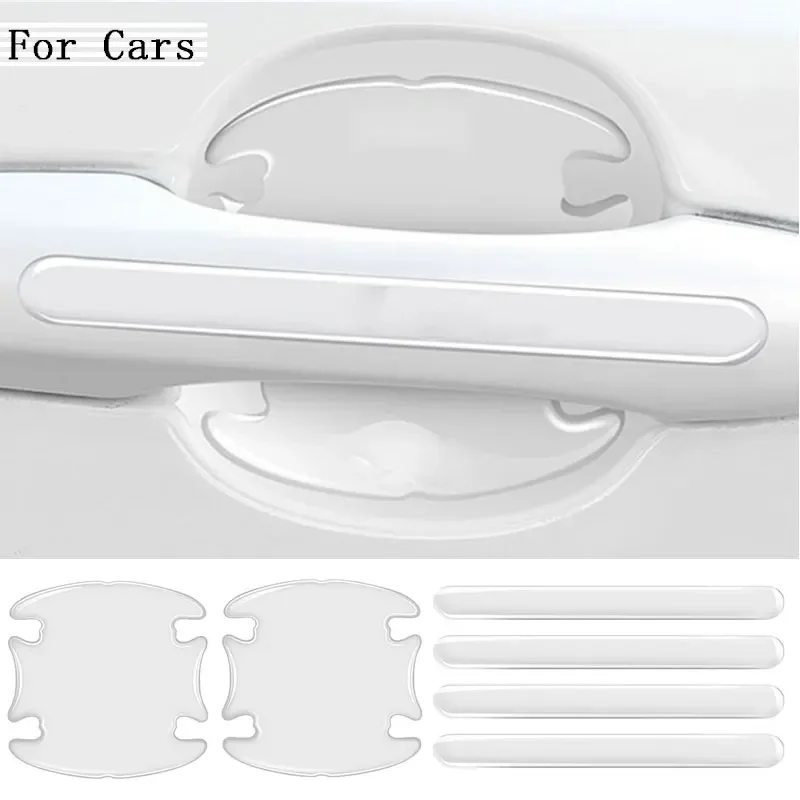 Clear Protective Car Stickers - Scratch-Resistant Door and Mirror Guards, Set of 4/8