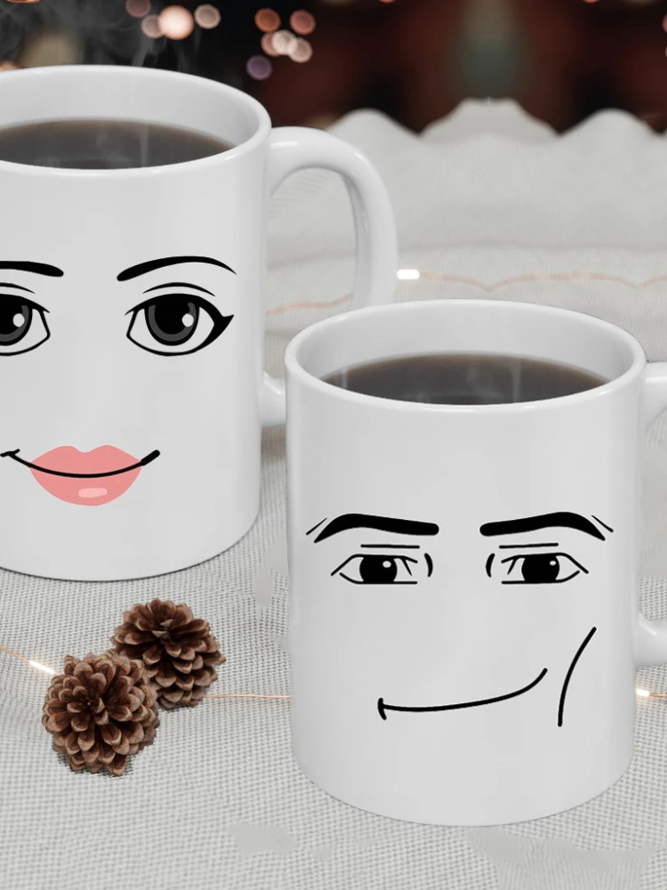 Fonhark - Funny Gamer Mug Set, MAN FACE Mug, WOMAN Face