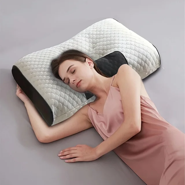 1pc Knitted Pillow Neck Protection, Sleep Massage Pillow Core, Home Pillow Moisture Absorption, Bedding Living Room Bedroom Deco 1