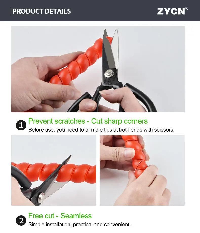 Line Organizer Pipe Protection Flexible Spiral Wrap Winding Cable Wire Protector Sleeve Cover Tube Pet Bite 2Meters 8mm 10mm