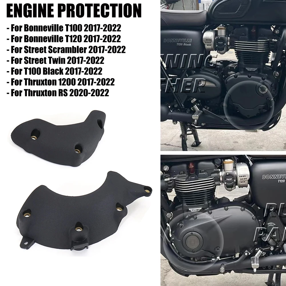 

New For Bonneville T100 Black T120 Motorcycle Engine Protector Engine Guards Case Slider Cover Protector Flap 2017 - 2021 2022