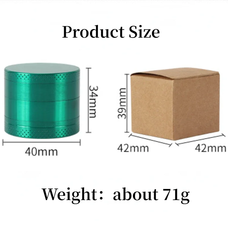 Herb Grinder Tobacco Grinder Tobacco Smoking Accessories Smoking Accessories 40mm Zinc Alloy Smoke Grinder 4 Layer Tobacco Grinder Herb Kitchen Accessories Mini Cute Cigar Processing Shredder