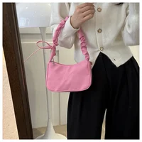 Sac à bandoulière brodé avec nœud papillon, Style Y2k, poignée à volants, fourre-tout en Nylon avec nœud, sac de maquillage pour rouge à lèvres, sac à main, nouveau 3
