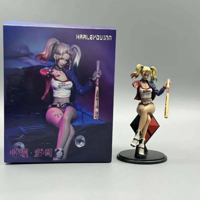 

Dc Anime Anti-hero Joker Woman Harley Quinn Character Toys Jing Statue Q Version Of The Hand Model Collection Decorations Gifts