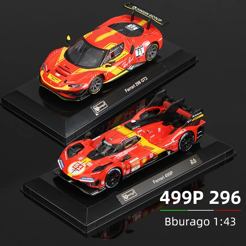 Bburago 1:43 Ferrari Car Model 296 GT3 499P Racing Alloy Supercar