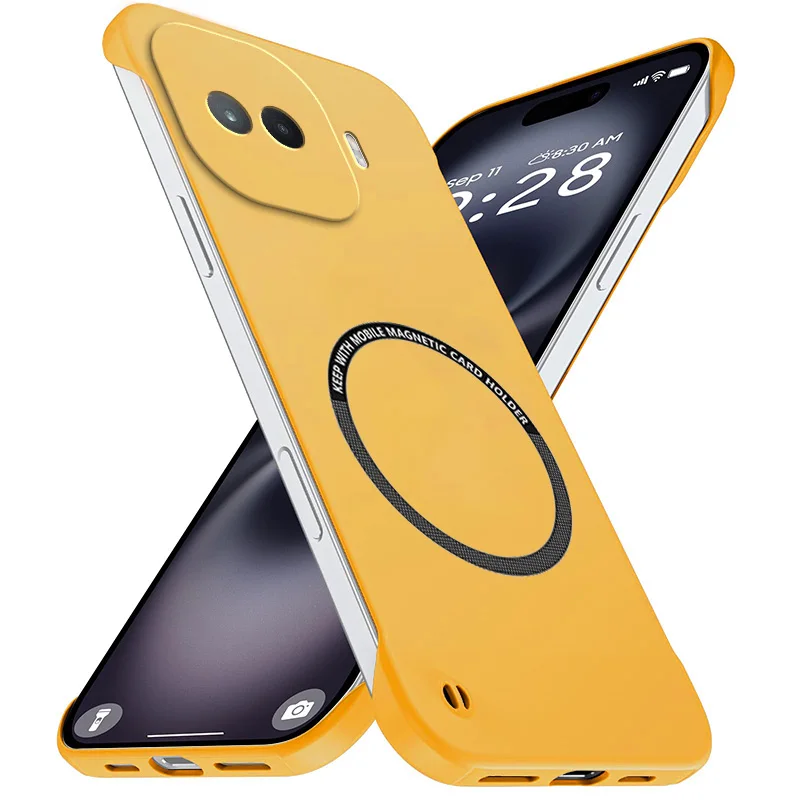 Sleek Magnetic Wireless Charging Case - Slim Frameless PC Shell Bumper Cover